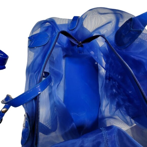 Blue Casual Tote Bag Travel or Overnight Bag with 2 additional pouches - Picture 5 of 7